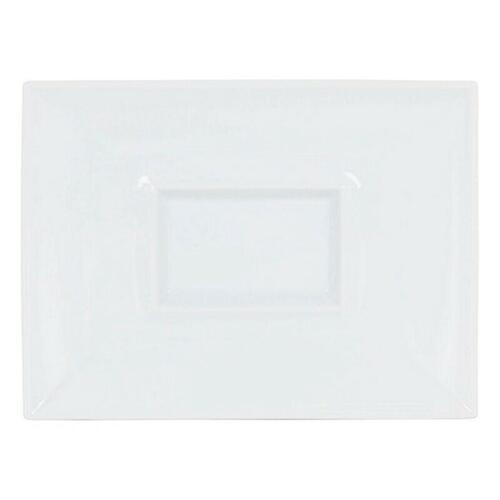 Flad Plade Inde Gourmet Porcelæn Hvid 29,5 x 22 x 3 cm