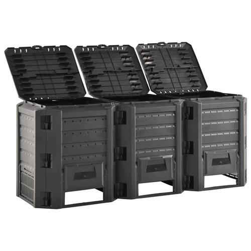 Kompostbeholder 1200 l sort
