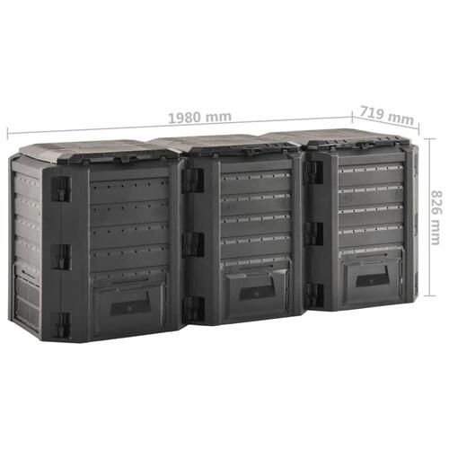 Kompostbeholder 1200 l sort