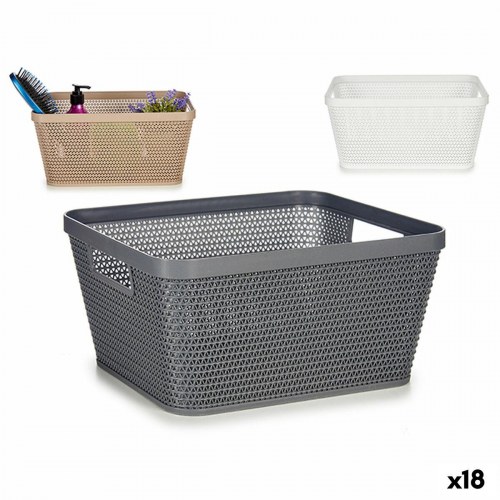 Opbevaringskurv Kipit plastik 5 L - Hvid/Beige/Grå (18 stk.)