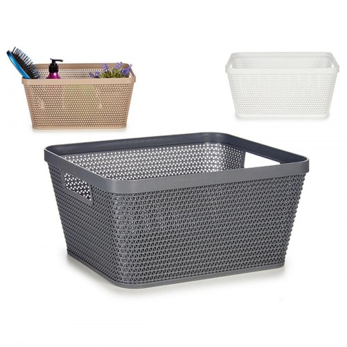 Opbevaringskurv Kipit plastik 5 L - Hvid/Beige/Grå (18 stk.)