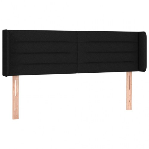 Sengegavl med kanter 147 x 16 x 78/88 cm - sort