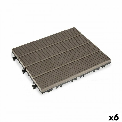 Havefliser Ibergarden - sort komposit/PE, 30 × 30 cm, 6 stk