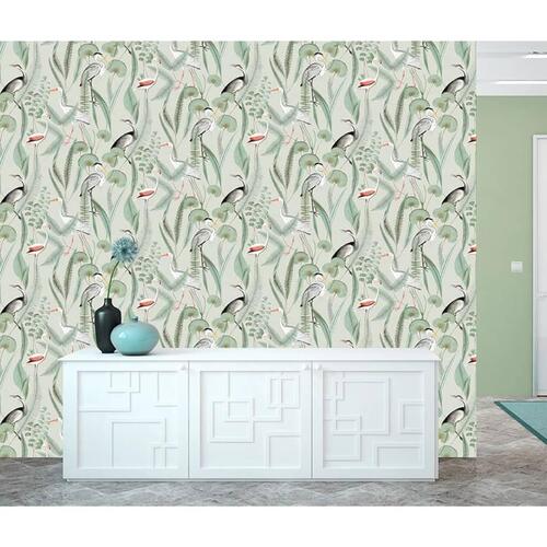 DUTCH WALLCOVERINGS tapet Flamingo mintgrøn