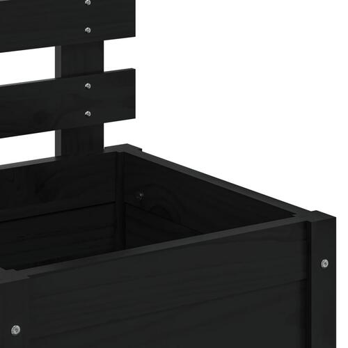 Plantekasse med stativ 39x39,5x114 cm massivt fyrretræ sort