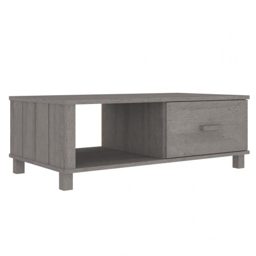 Sofabord HAMAR 100×55×35 cm i massivt fyrretræ - lysegrå