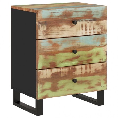 Sengebord 50x33x62 cm massivt genbrugstræ og konstrueret træ