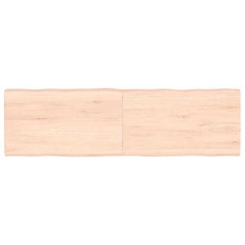 Bordplade 140x40x(2-4)cm naturlig kant ubehandlet massivt træ