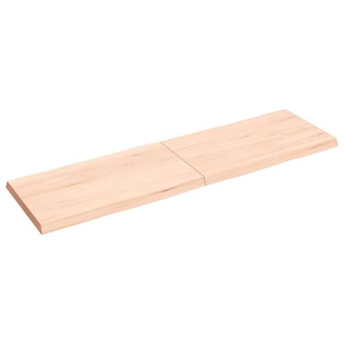 Bordplade 140x40x(2-4)cm naturlig kant ubehandlet massivt træ
