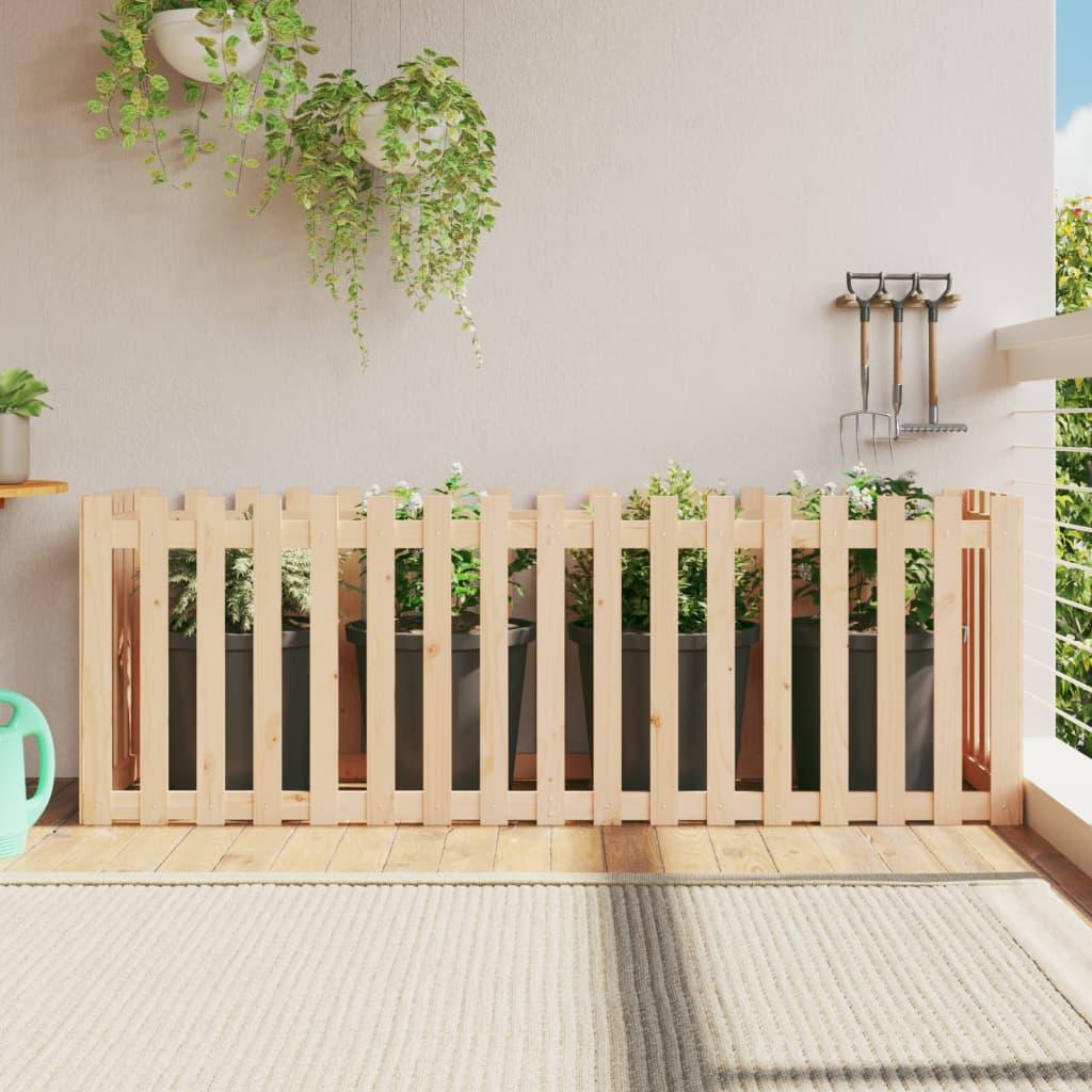 Højbed med stakitdesign 200x50x70 cm massivt fyrretræ