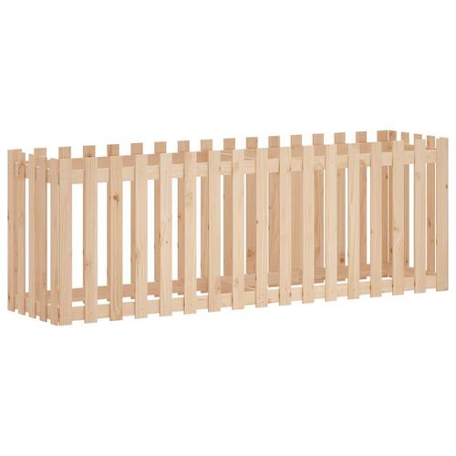 Højbed med stakitdesign 200x50x70 cm massivt fyrretræ