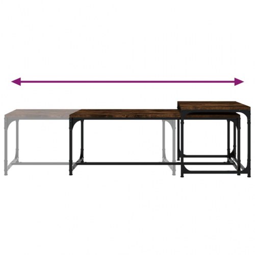 Sofaborde 2 stk. konstrueret træ røget egetræsfarve