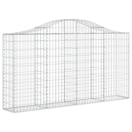 Buede gabionkurve - 2 stk. 200×30×100/120 cm i galvaniseret jern