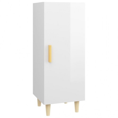Skænk 34,5x34x90 cm konstrueret træ hvid højglans