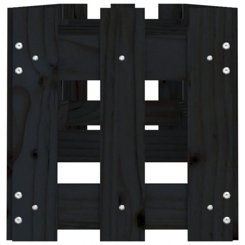 Højbed med stakitdesign 200x30x30 cm massivt fyrretræ sort