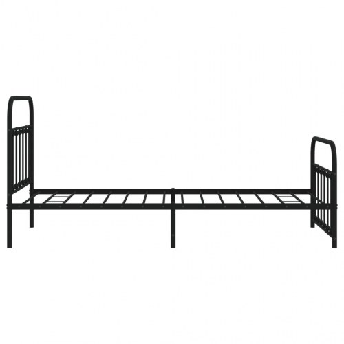 Sengeramme med sengegavl og fodgærde 100x200 cm metal sort