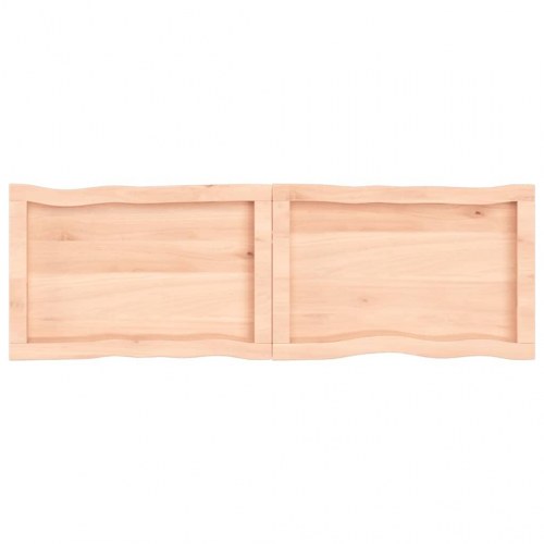 Bordplade 120x40x(2-4)cm naturlig kant ubehandlet massivt træ