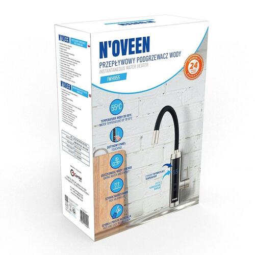 Kedel N'oveen PODGRZEWACZ IWH955 Sort Sølvfarvet Rustfrit stål 3600 W 3000 W