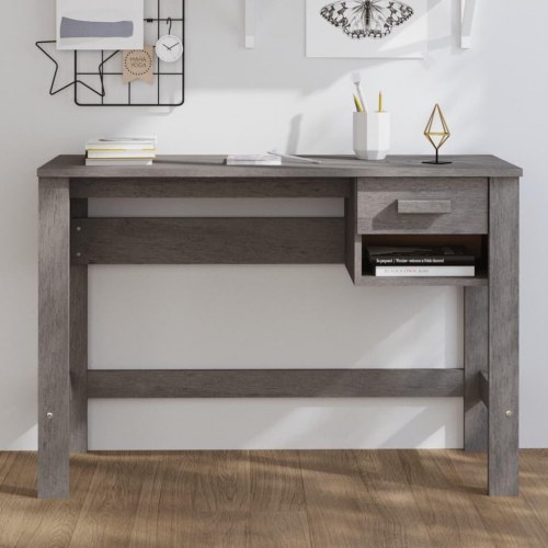 Skrivebord HAMAR 110×40×75 cm i massivt fyrretræ - lysegrå