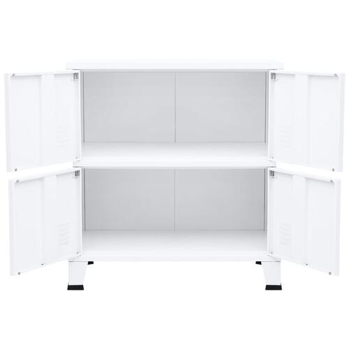 Industrielt opbevaringsskab 75x40x80 cm stål hvid