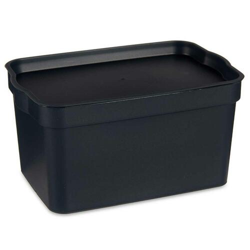 Opbevaringsboks med låg Antracit Plastik 2,3 L 13,5 x 11 x 20 cm (24 enheder)