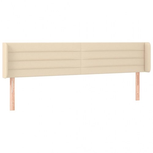 Sengegavl med kanter 163 x 16 x 78/88 cm - cremefarvet