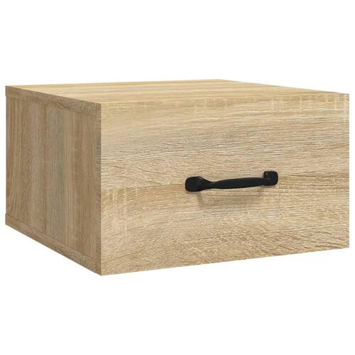 Væghængte sengeborde 2 stk. 35x35x20 cm sonoma-eg