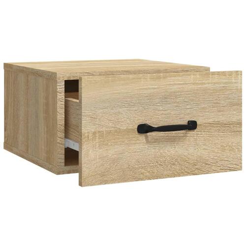Væghængte sengeborde 2 stk. 35x35x20 cm sonoma-eg