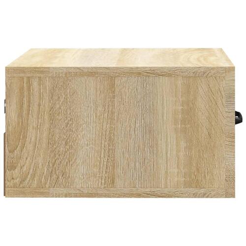 Væghængte sengeborde 2 stk. 35x35x20 cm sonoma-eg
