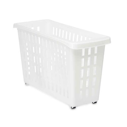 Multibrug kurv Med hjul Hvid Plastik 17,5 x 26 x 46 cm (12 enheder)