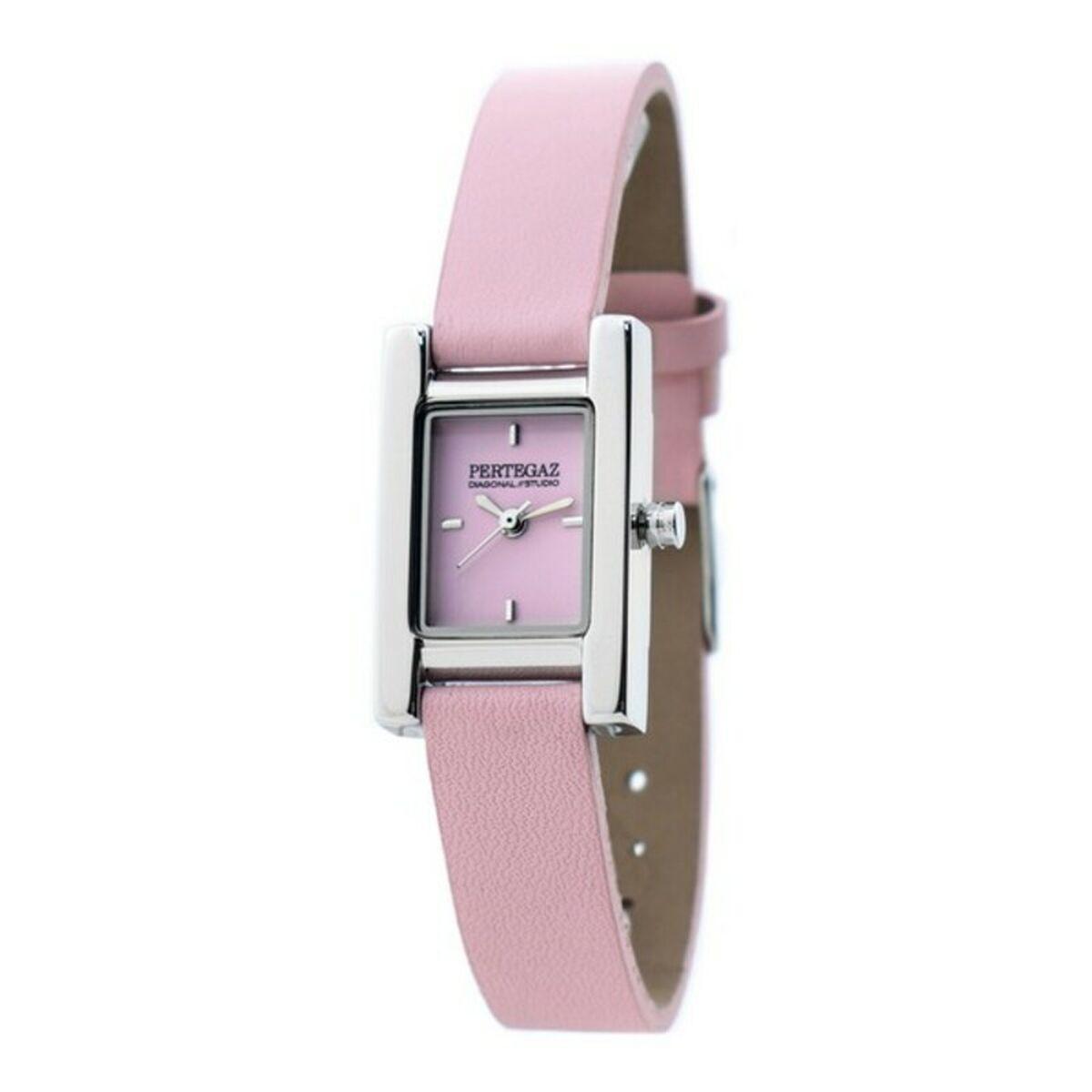 Pertegaz dameur PDS-014-S - pink læderrem, Ø 19 mm