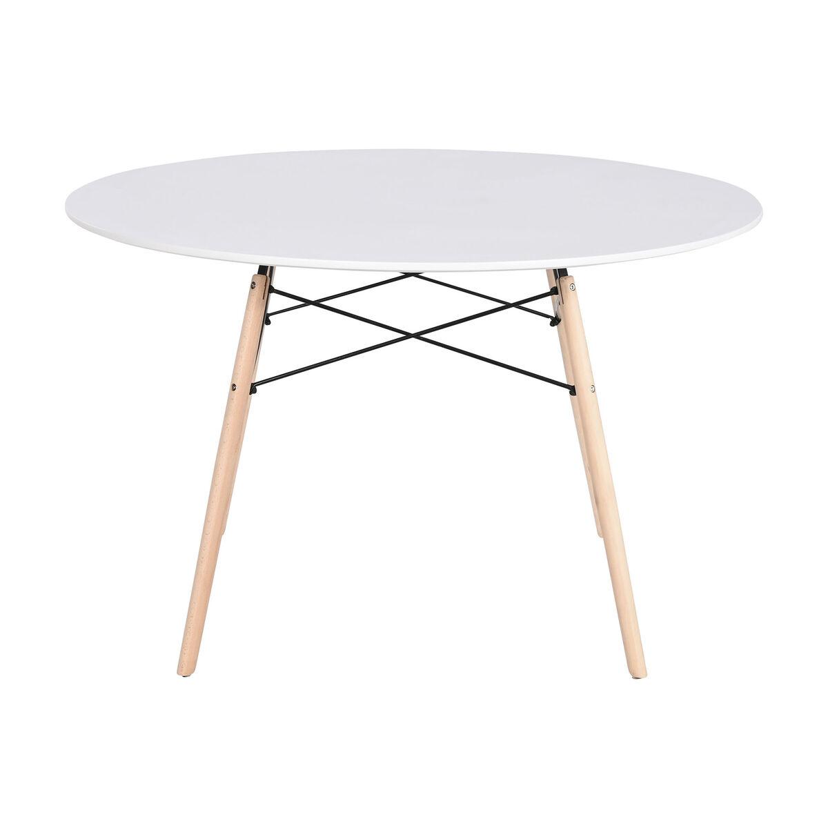 Spisebord Home ESPRIT Hvid Sort Natur Birk Træ MDF 120 x 120 x 74 cm