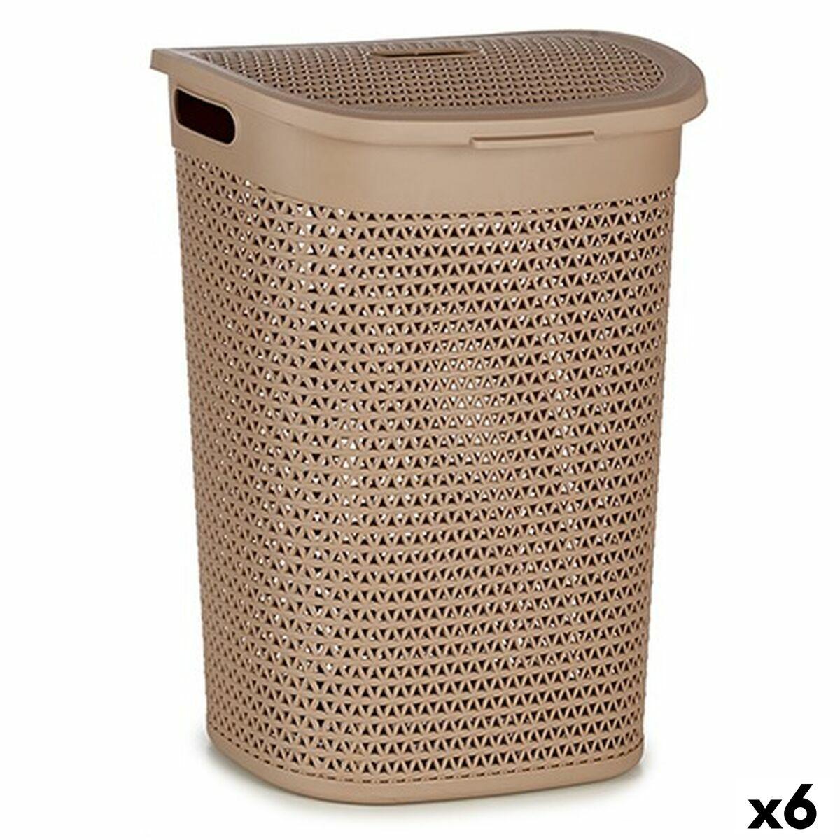 Vasketøjskurv Kipit - beige plast, 60 L (6 stk) 43,5 × 57,5 × 34 cm
