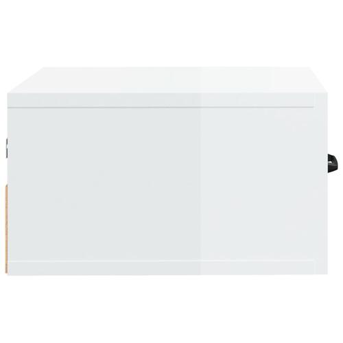 Væghængt sengebord 35x35x20 cm hvid højglans