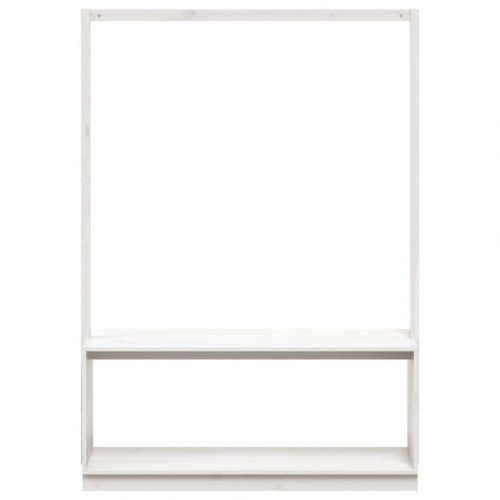 Tøjstativ med skoopbevaring 113x40x157,5 cm massivt fyr hvid