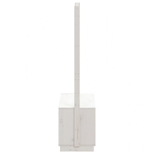 Tøjstativ med skoopbevaring 113x40x157,5 cm massivt fyr hvid