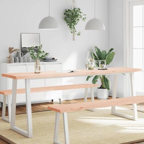 Bordplade 200x60x(2-6)cm naturlig kant ubehandlet massivt træ