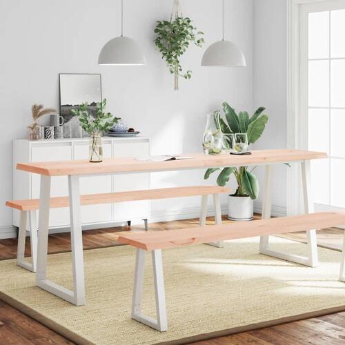 Bordplade 200x60x(2-6)cm naturlig kant ubehandlet massivt træ