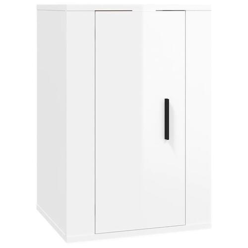 Væghængt tv-skab 40x34,5x60 cm hvid højglans