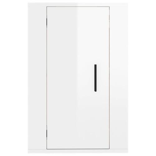 Væghængt tv-skab 40x34,5x60 cm hvid højglans
