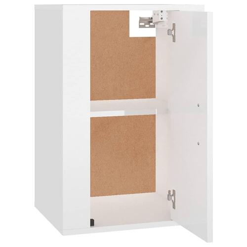 Væghængt tv-skab 40x34,5x60 cm hvid højglans