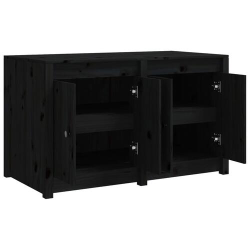 Udendørs køkkenskab 106x55x64 cm massivt fyrretræ sort