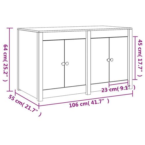 Udendørs køkkenskab 106x55x64 cm massivt fyrretræ sort