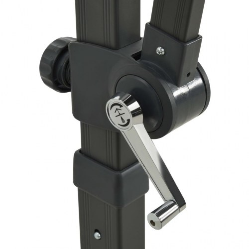 Hængeparasol med stang og LED-lys 250 cm antracitgrå