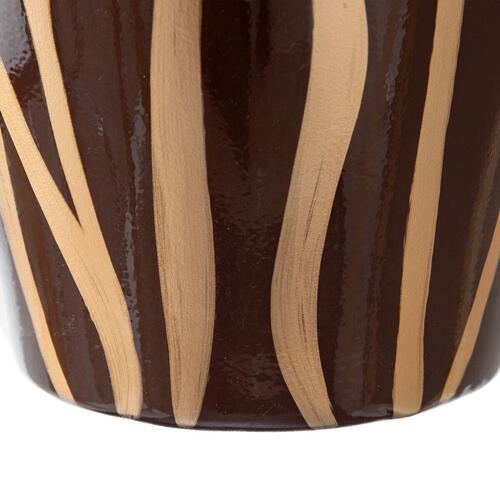 Vase 20 x 20 x 58,5 cm Zebra Keramik Gylden Brun