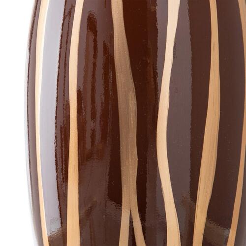 Vase 20 x 20 x 58,5 cm Zebra Keramik Gylden Brun