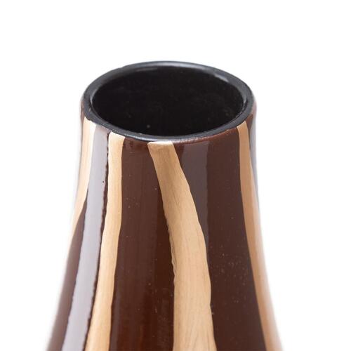 Vase 20 x 20 x 58,5 cm Zebra Keramik Gylden Brun