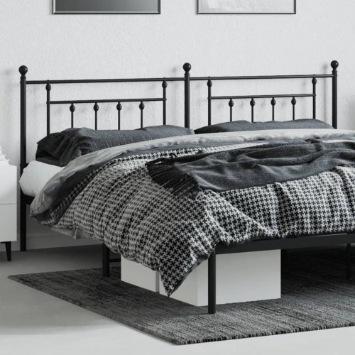 Sengegavl i metal 193 cm - sort