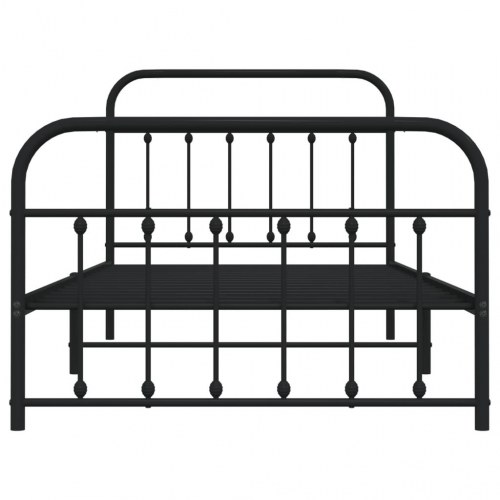 Sengeramme med sengegavl og fodgærde 107x203 cm metal sort