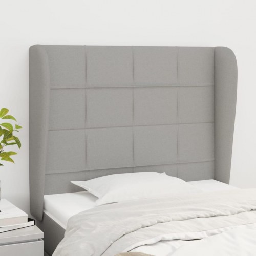 Sengegavl med kanter 103 x 23 x 118/128 cm - lysegrå